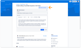 Modify My Request → expand view on JSM Help Center request page