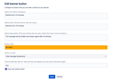 The buttons are individually configurable and can be reused in different banners.