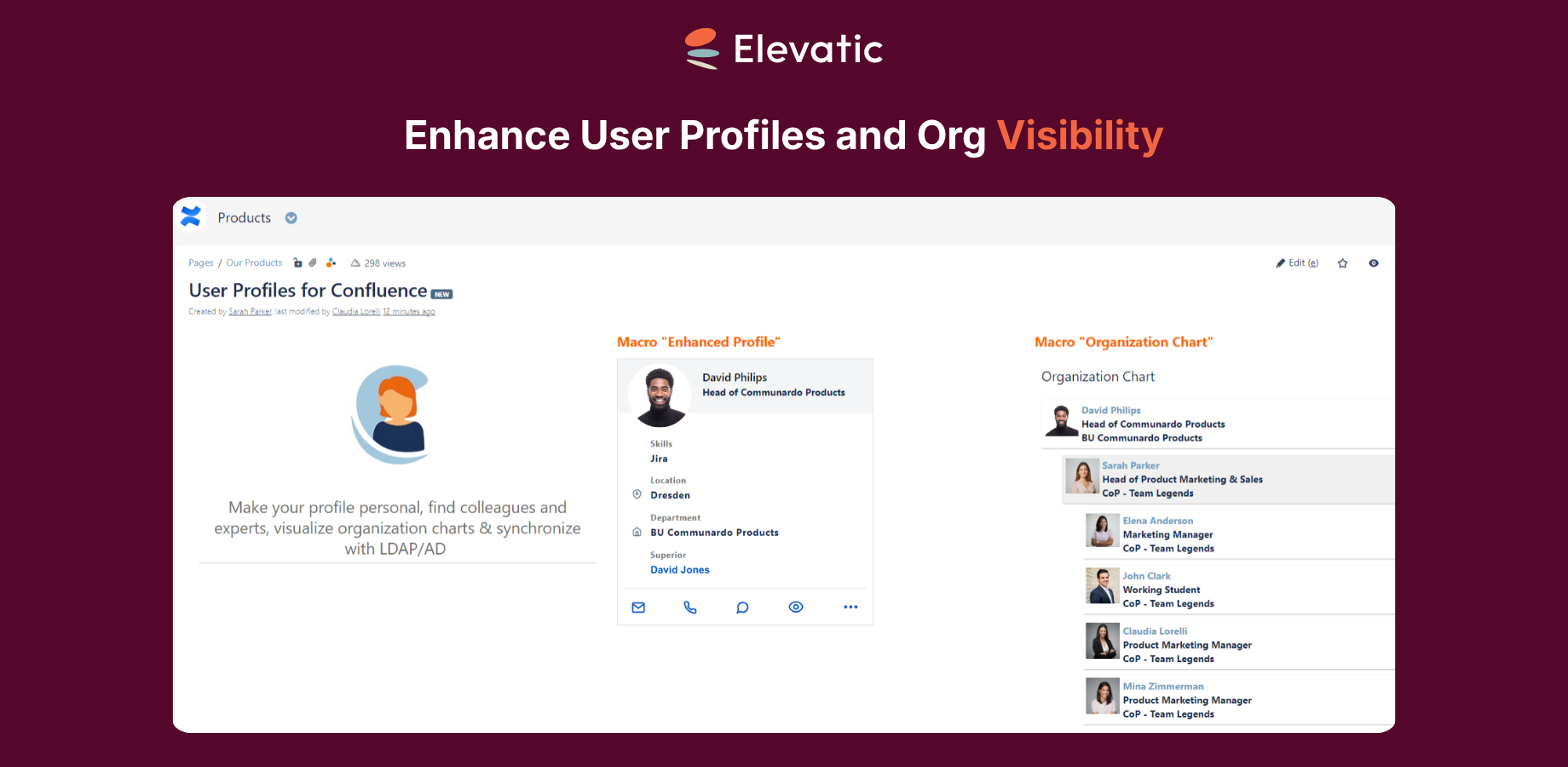 Profile cards in the people directory