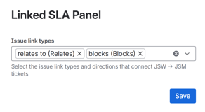 Configure issue link type that displays linked SLA's