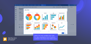 Select from 15 chart types for data visualization using the Chart from Table macro