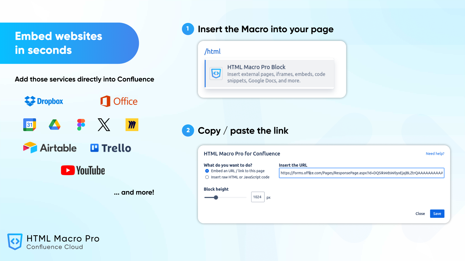 Use /html to include this Macro in your pages