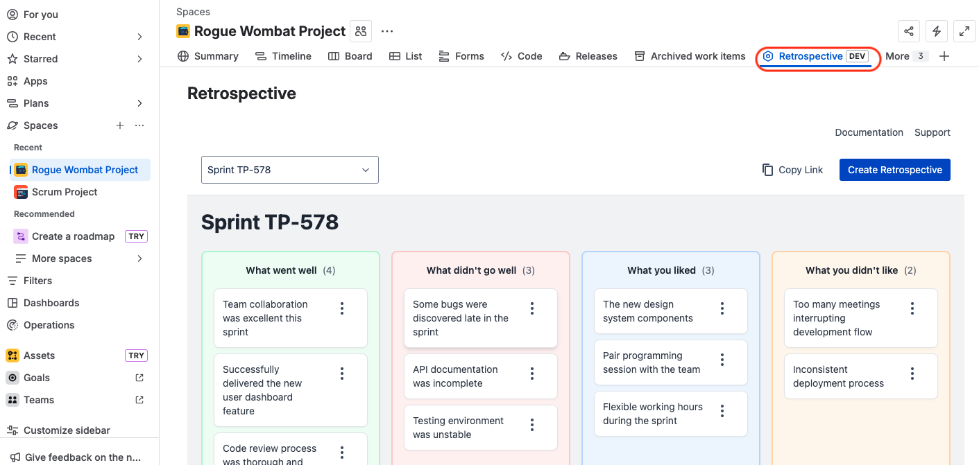 Run your Retro directly in Jira