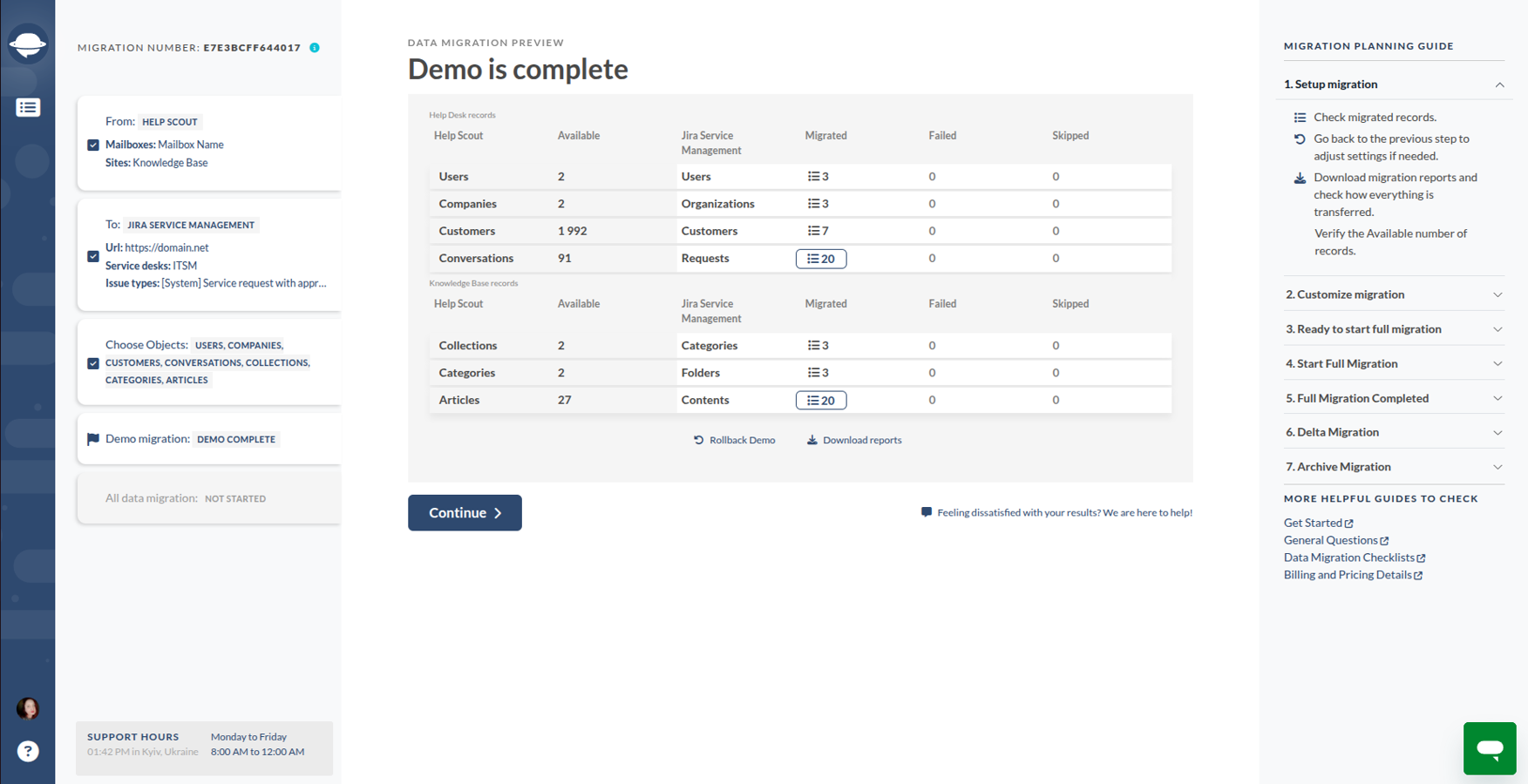 Start your full data migration to Jira Service Management