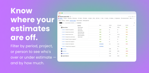 TimeEase Estimation Insights for Jira: compare estimated vs. logged time by project, user, or team. Spot over- and under-estimates instantly with automatic deviation tracking — no manual reports needed.