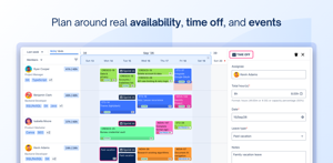 Plan schedules around real team availability — including time off, holidays, and events — so timelines reflect who's actually free to work.