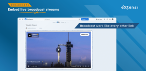 Play an available live or recorded X broadcast in your Confluence page through X's player. No company API key is needed.