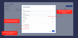 Creating webhooks for your tasks and steps in FlowX Admin Panel
