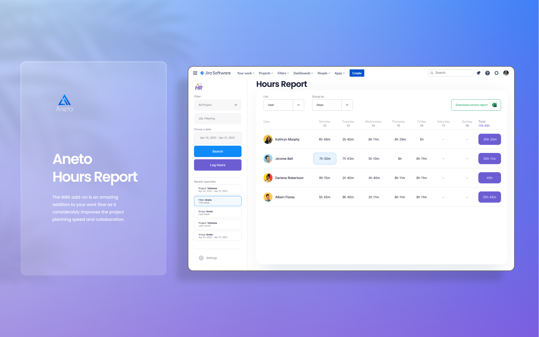 Information is elegantly organised for easy and frequent access