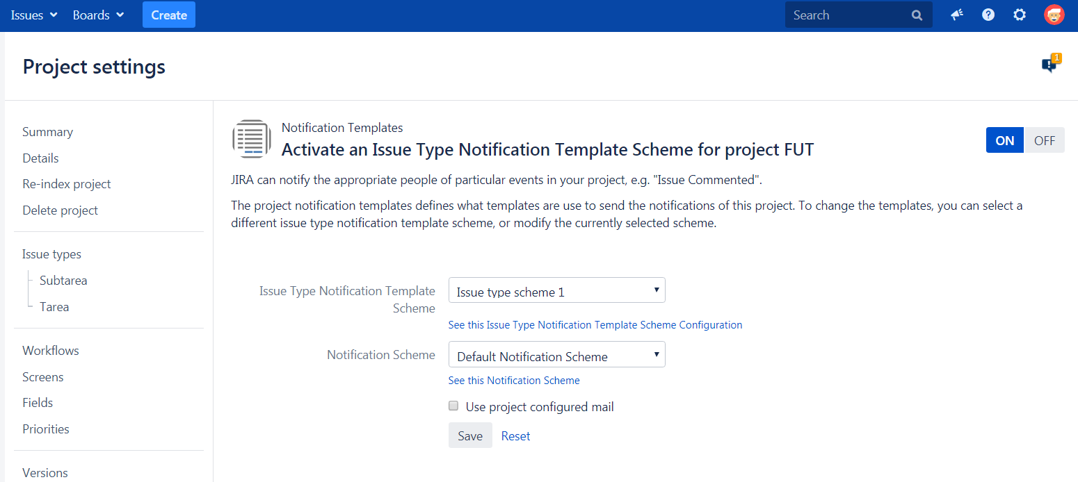 Quickly switch Project Notification Scheme mode!
