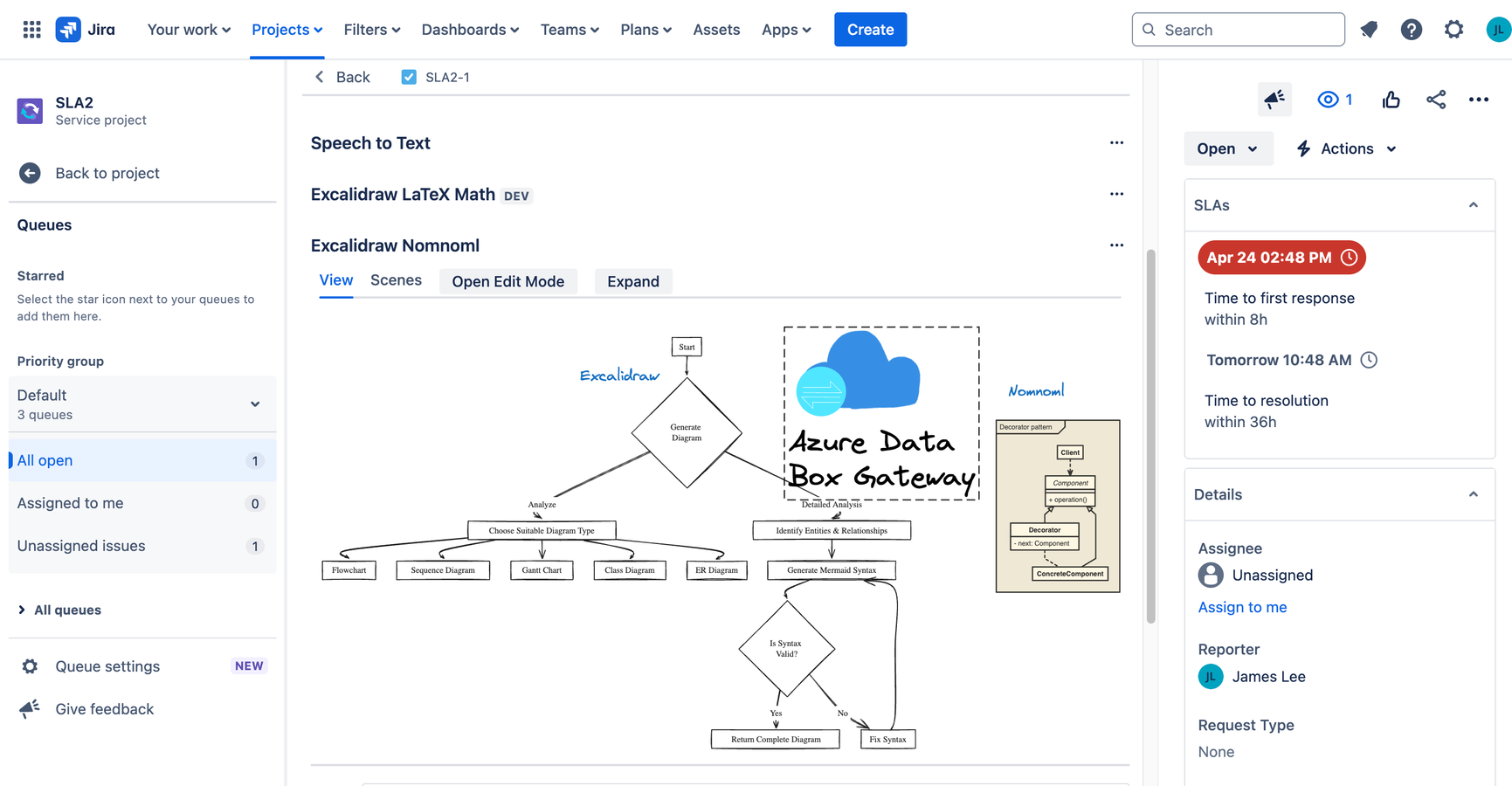 Design templates that blend diagrams and freehand sketches. Build faster, collaborate easier, all without leaving Jira.