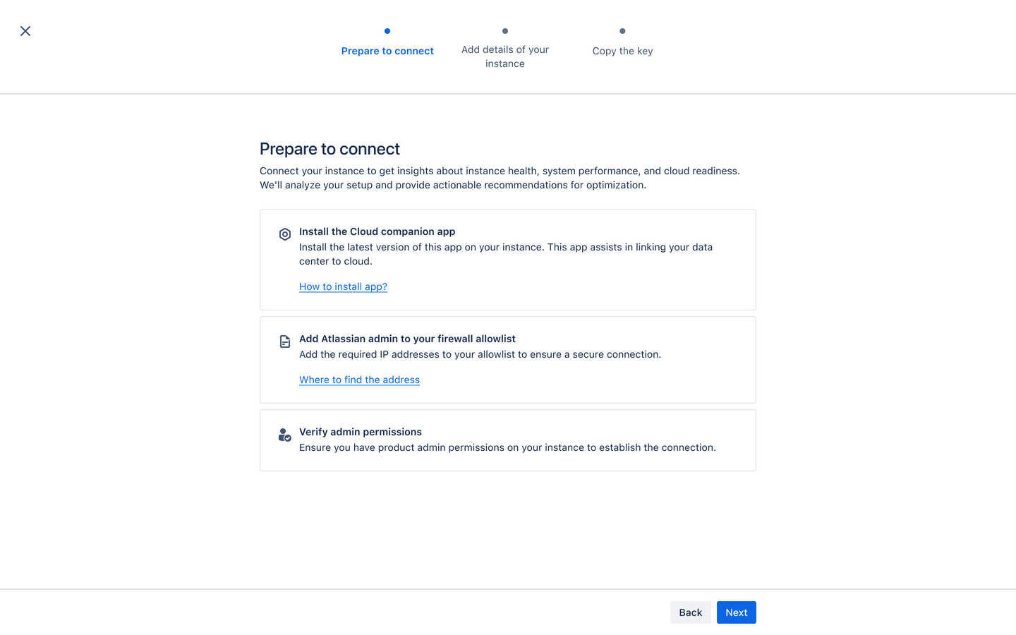 Simple connection setup interface