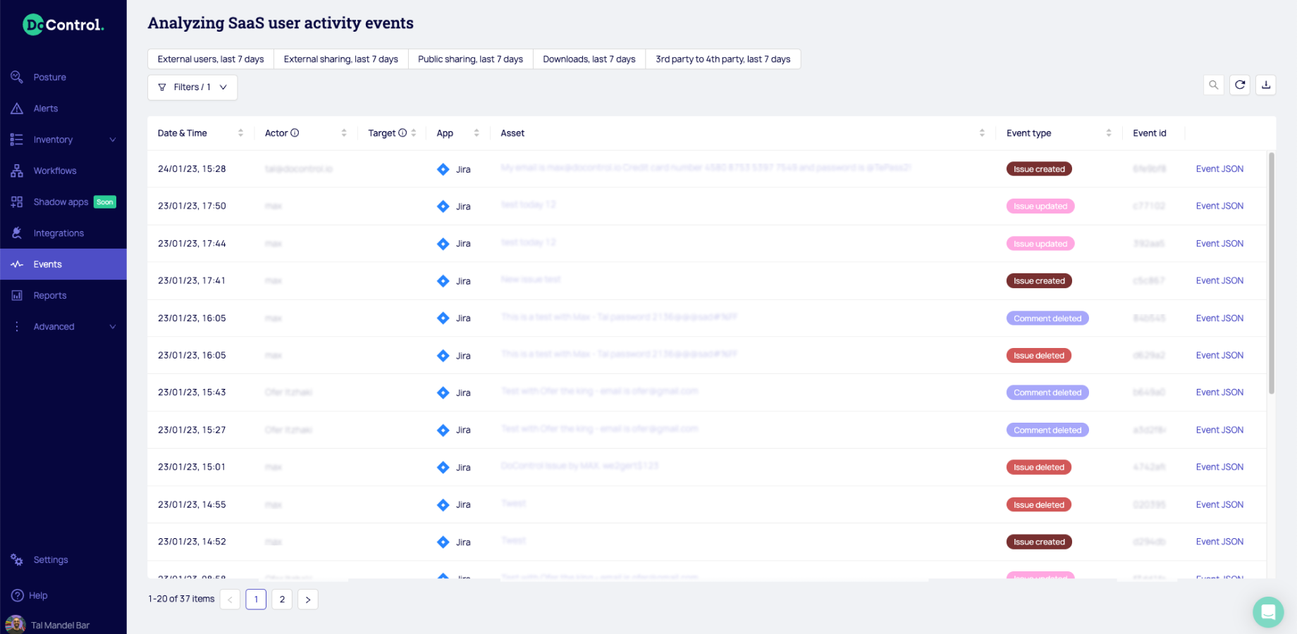 Track near real-time events in JIRA