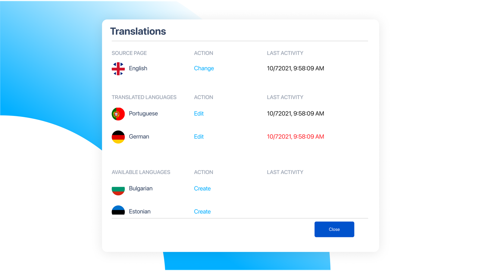 No more manual translation. Interlingo translates your content into multiple languages in seconds. Create translations as child pages or new pages in other spaces. Set your tone to deliver the right message.