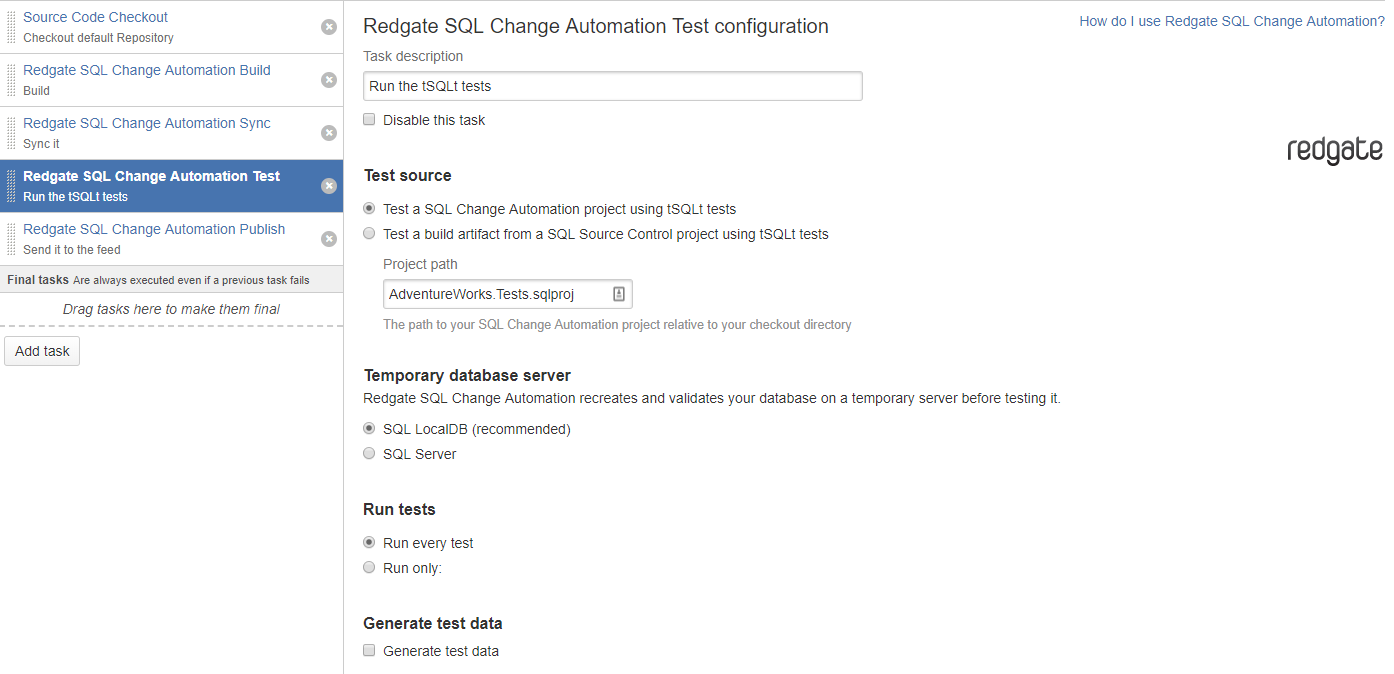 Build, test, sync and publish