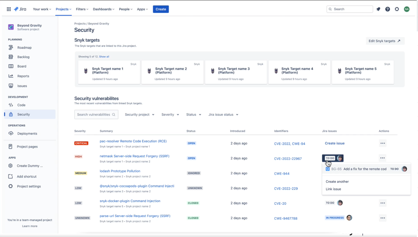 Triage and track unplanned security issues