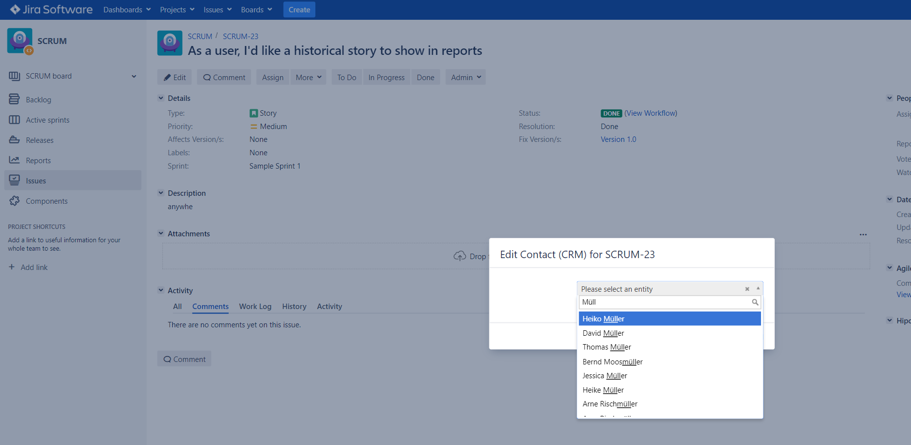 Choose CRM-Entity value