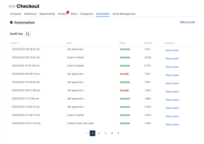Automation rule audit log.
