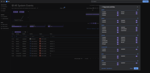 List of reported system events in User Activity Timeline & History for Jira app.