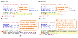 Step parameter values can be validated in several ways