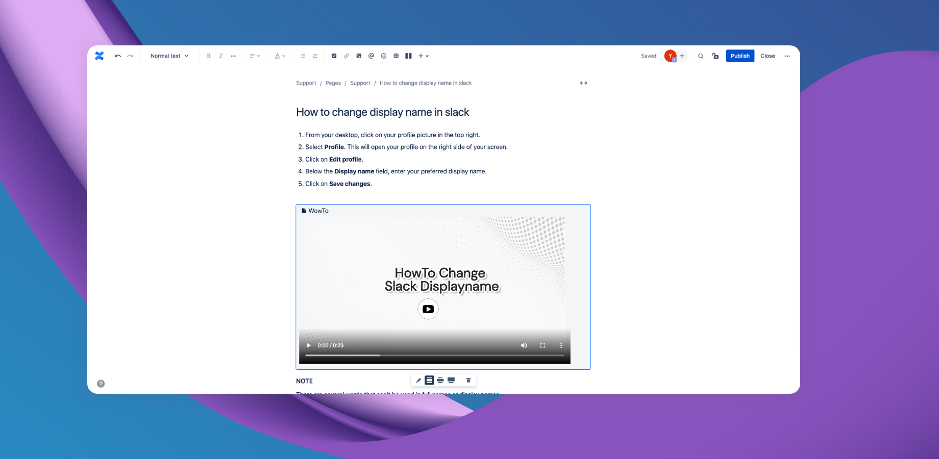 Insert video inside Confluence doc