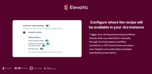 Configure where the recipe will be available in your Jira instance