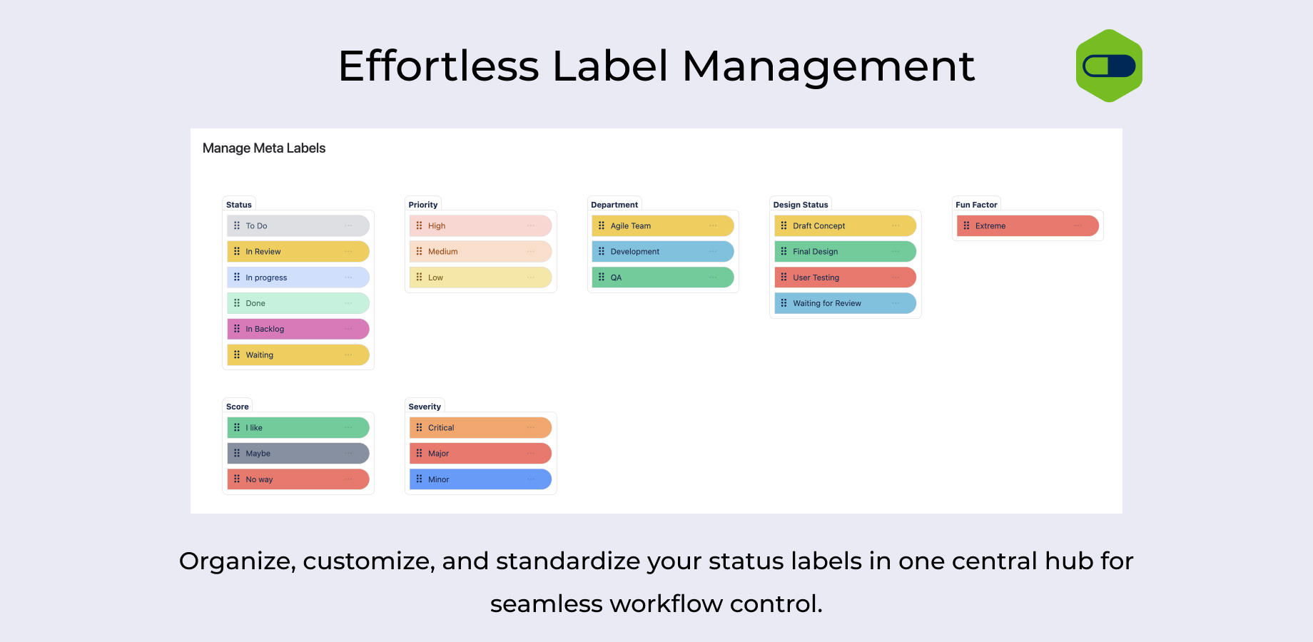 Status label management