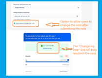 Change  the selection possible after submission