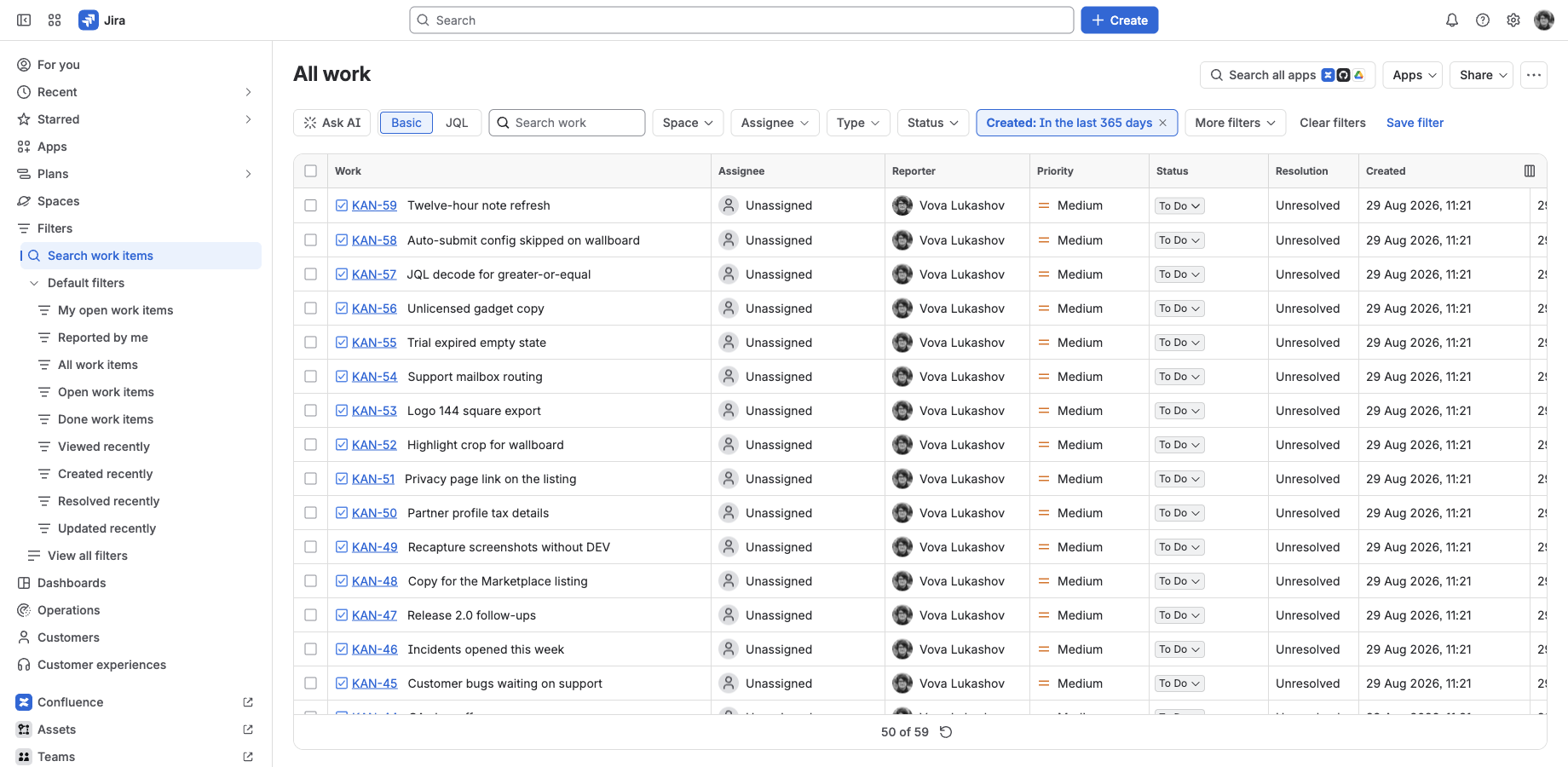 Click the Count number to open the same JQL in the issue navigator.