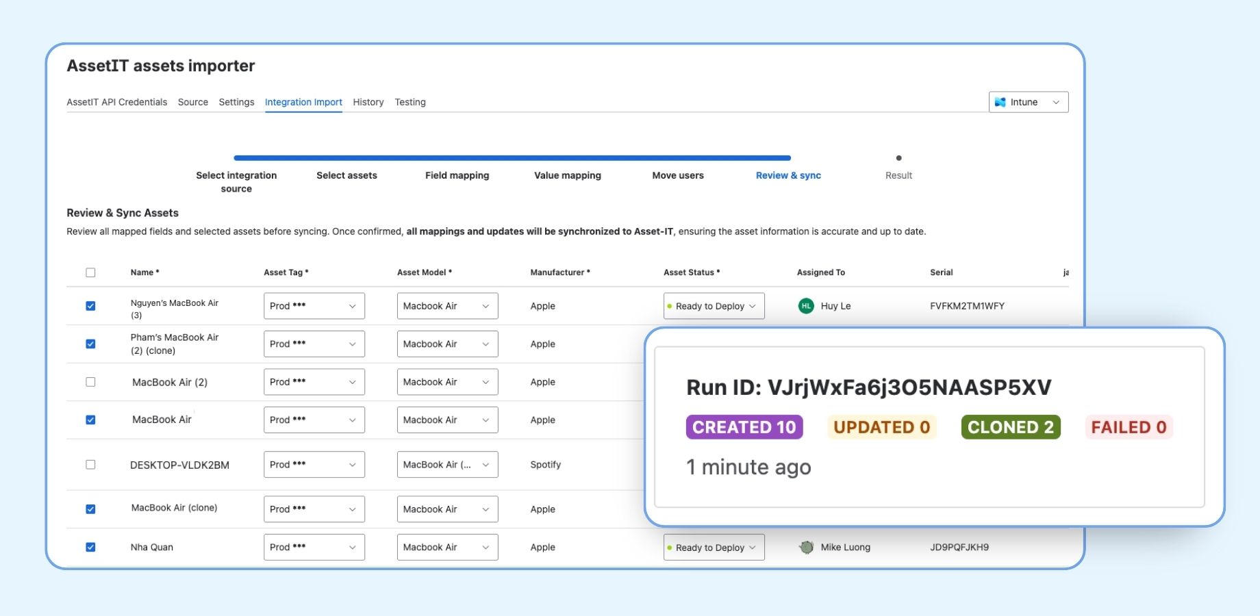 Review and Track Import Results