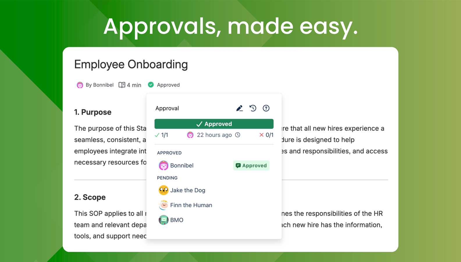 Streamline approvals with Capable! Request approvals directly from Confluence pages, with smart user suggestions.