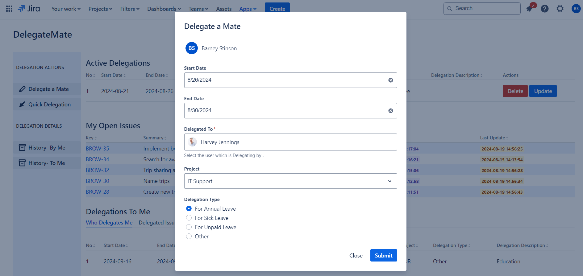Planning your leave and delegating responsibilities is very easy
