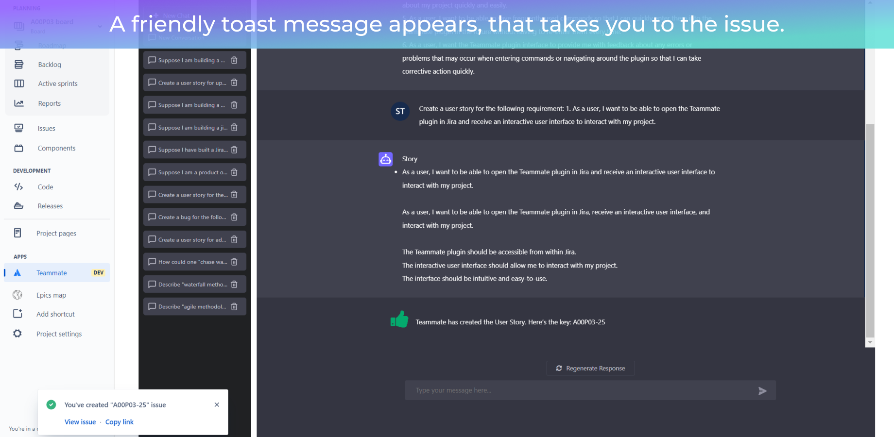 Automatic confirmation upon issue creation.