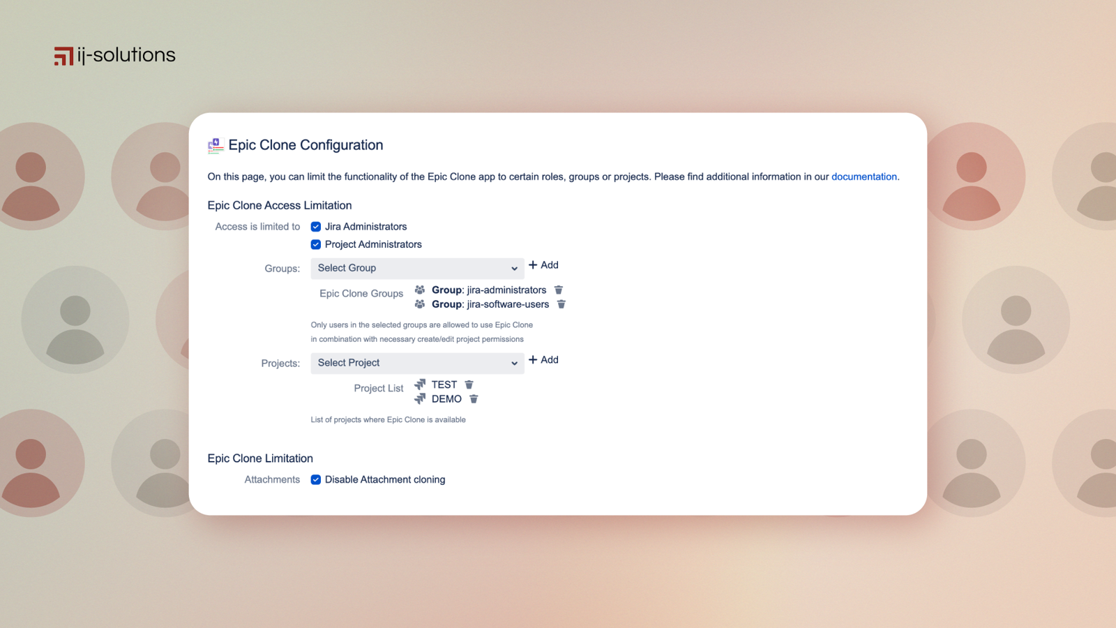 Epic Clone is available in all projects by default, but you may restrict Epic Clone’s functionality to designated projects and user groups to prevent unintended use and minimize risk.