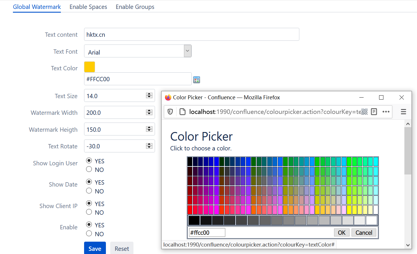 Watermark content,style and feature configuration