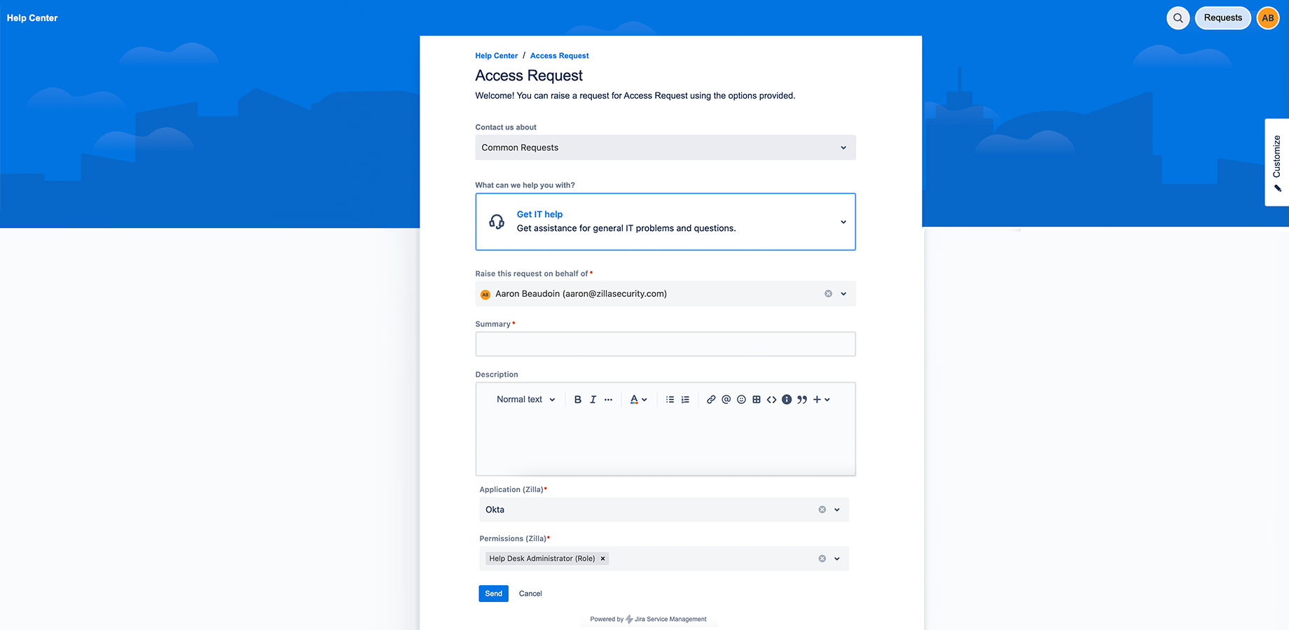 Request Application and Permission Access