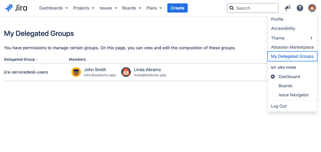 User Delegated Groups