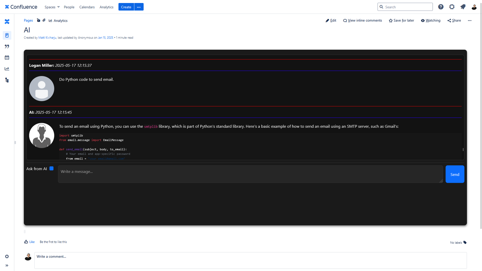 Request AI to generate Source Code in any programming language.