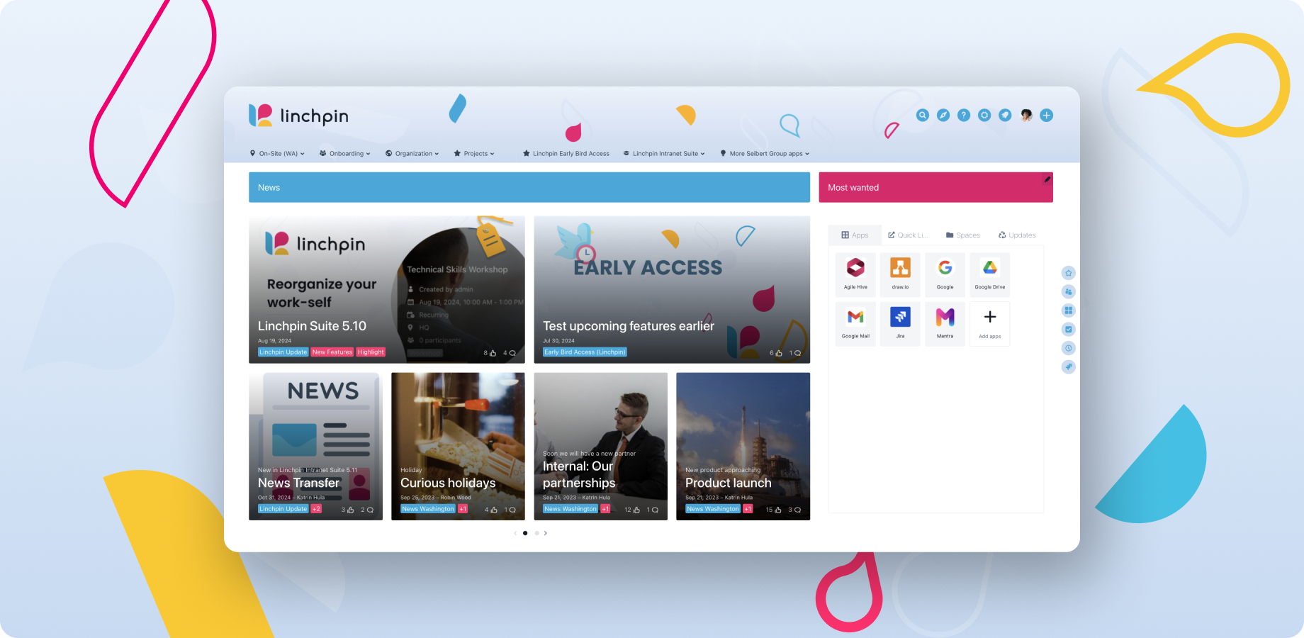 Create a dashboard that looks like a news magazine.