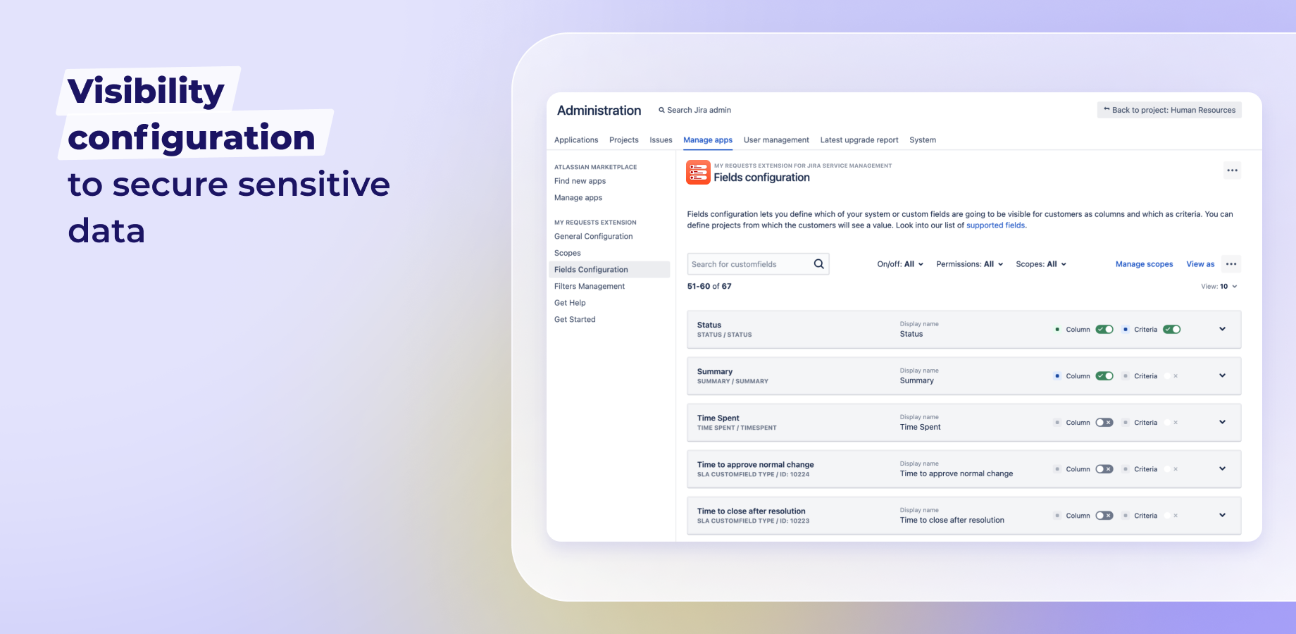 Secure sensitive data with global configuration