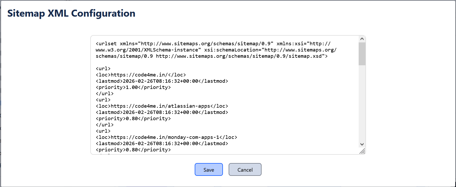 Visualize sitemap XML inside Confluence
