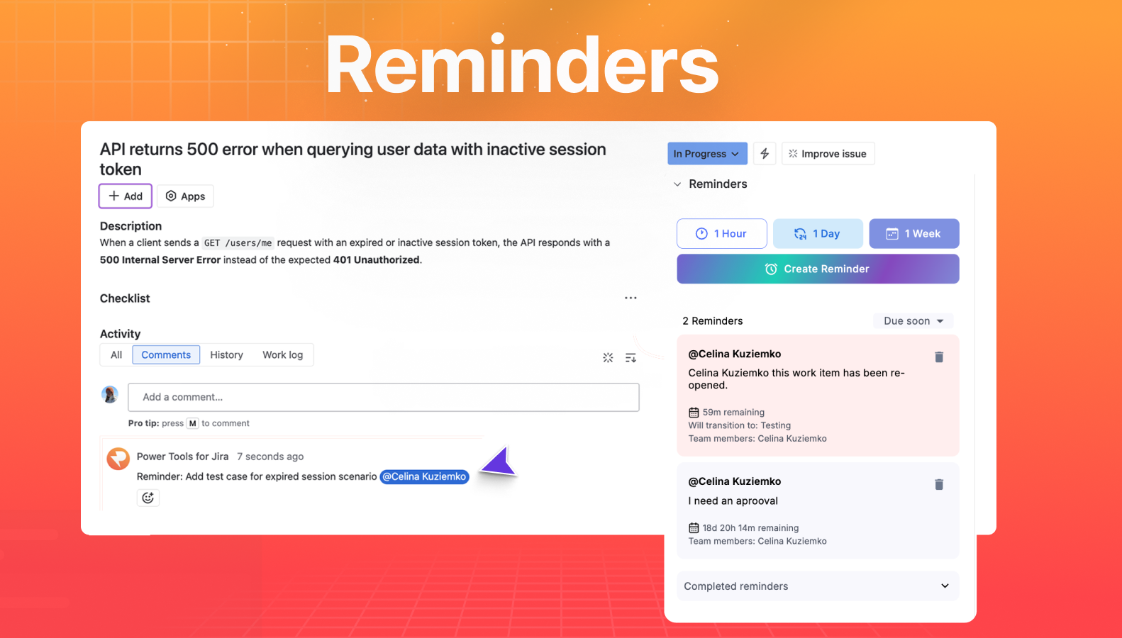 Stop manual pinging. Set smart reminders and notifications to keep projects moving. Automate your follow-up process with custom alerts and comments based on due dates. No more forgotten tickets or delays.