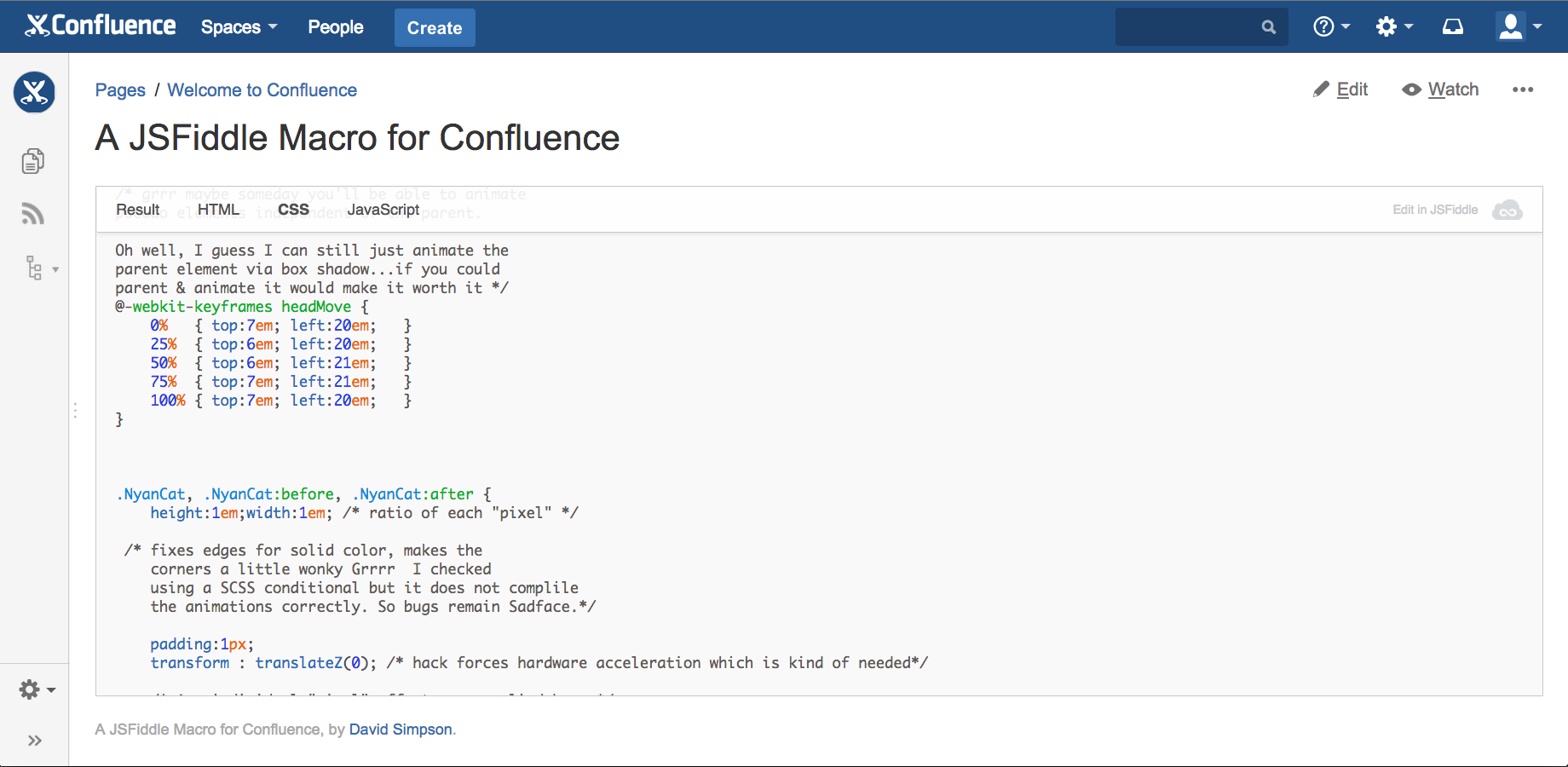 JSFiddle CSS view
