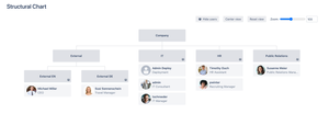 Use Structural Charts to display all sorts of connections in your company. For example: Display all available teams or group users based on their skills or other information from their profiles.