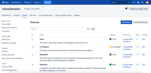 Search on all of the administrative pages like Issue Types, Workflows, Screens, Fields, Priorities, Custom Fields, CF Values, Context and other.