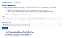 Get a clear and straightforward glimpse into your selected groups. Every user from the chosen groups is neatly listed, ensuring clarity and ease during group management tasks