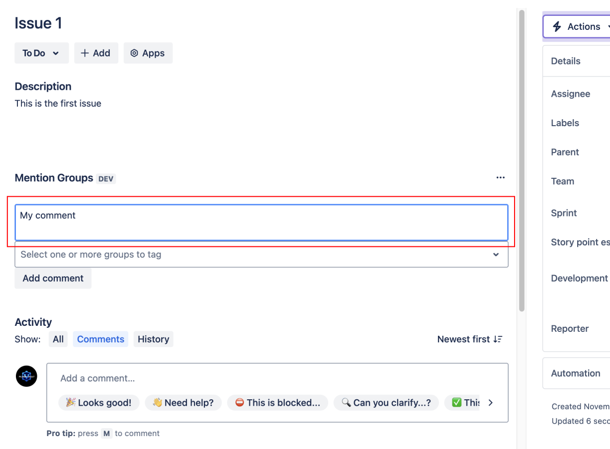 Effortlessly Add Comments in Jira