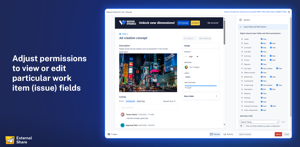 Share permissions - allow viewing or even editing fields for shared work items (issues)