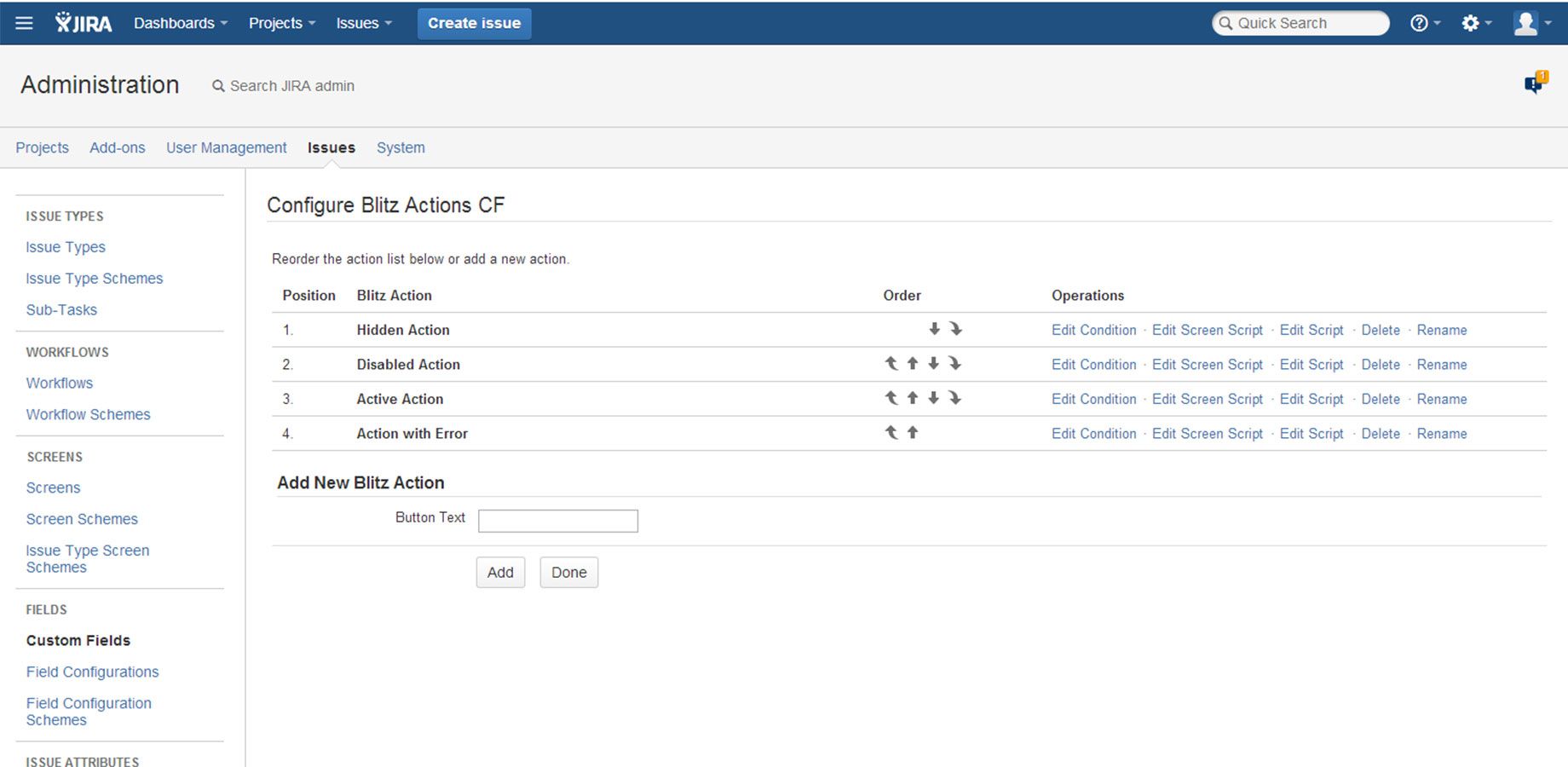You can configure pretty much everything. Add and remove actions, modify their order, specify whether a button should be available, hidden, or disabled; use SIL® scripts to build forms for users to input data​, etc.