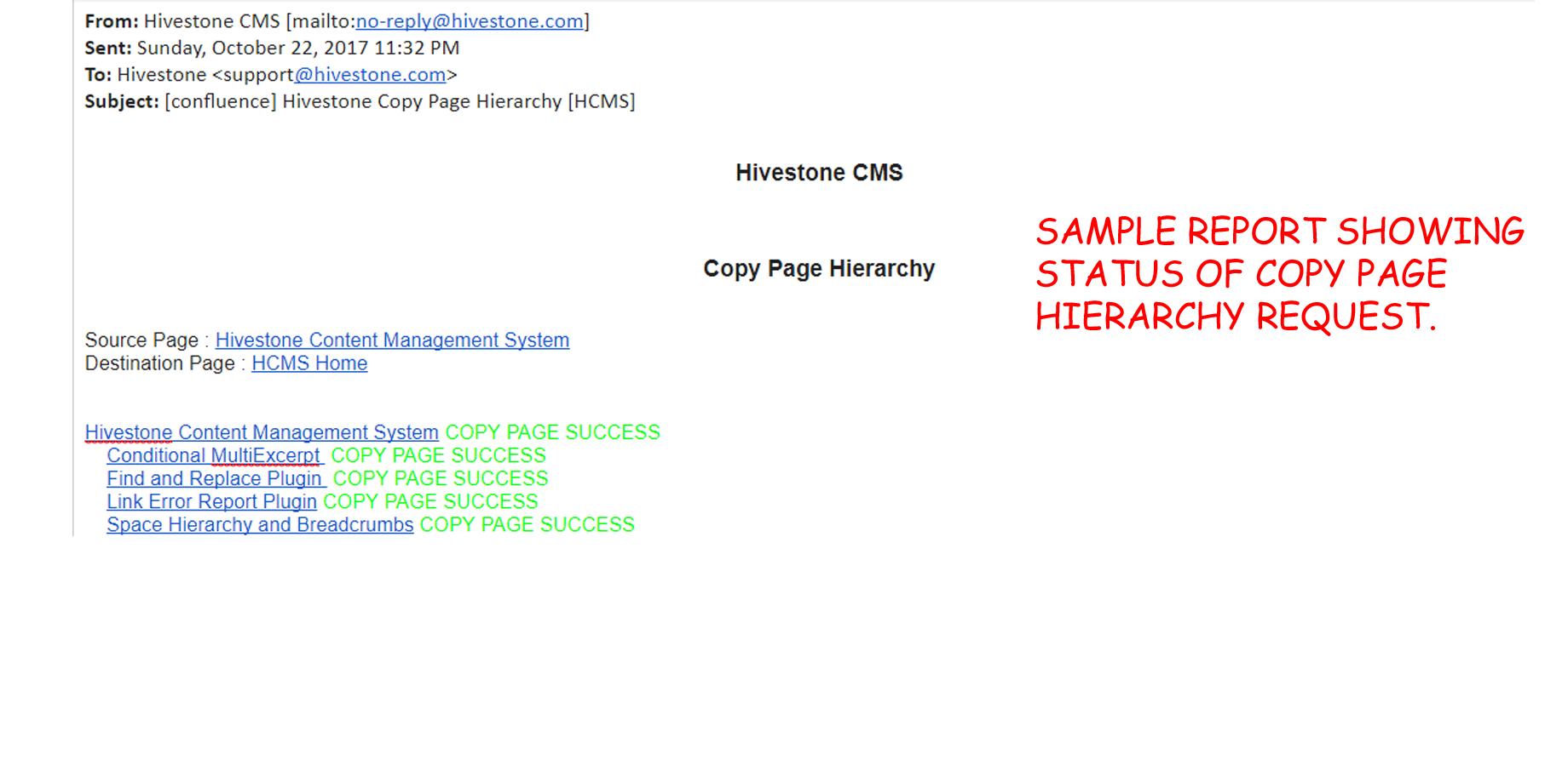 Detailed report of Copy/Delete hierarchy operation